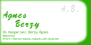 agnes berzy business card